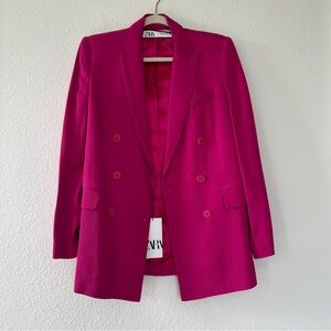 Zara Oversized Blazer Jacket in Pink